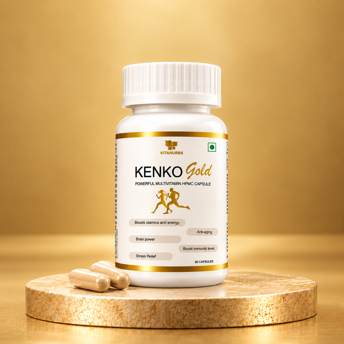 VITAHURBS Kenko Gold – Powerful Multivitamin HPMC Capsules | 30 Capsules
